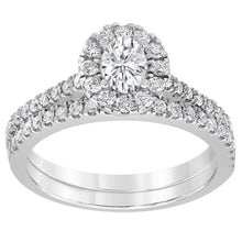 1.00 CT Oval/Round Lab-Grown Diamond | Engagement Ring | 14K White Gold | G Color | SI Clarity