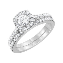 Womens | 1.00 CT Round Cut Lab Grown Accent Diamond | Bridal Set | 14K White Gold | F-VS