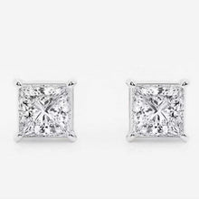 Womens | 1.25 CT  Princess Cut Lab Grown Diamond | Solitaire Stud - I | 14K White Gold | G-VS1
