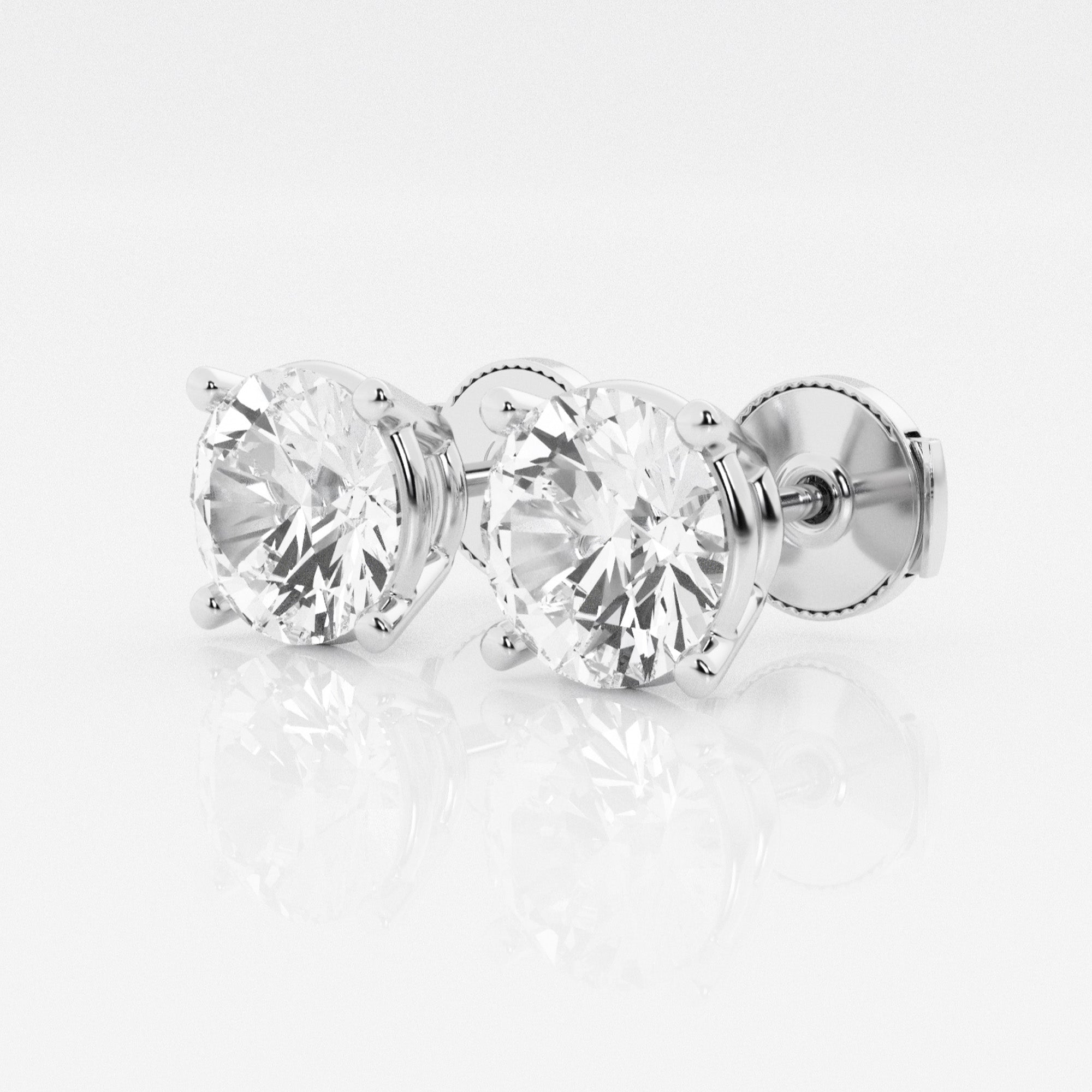 3.00 CT Round Lab-Grown Diamond | Stud Earrings | 14K White Gold | G Color | VS Clarity