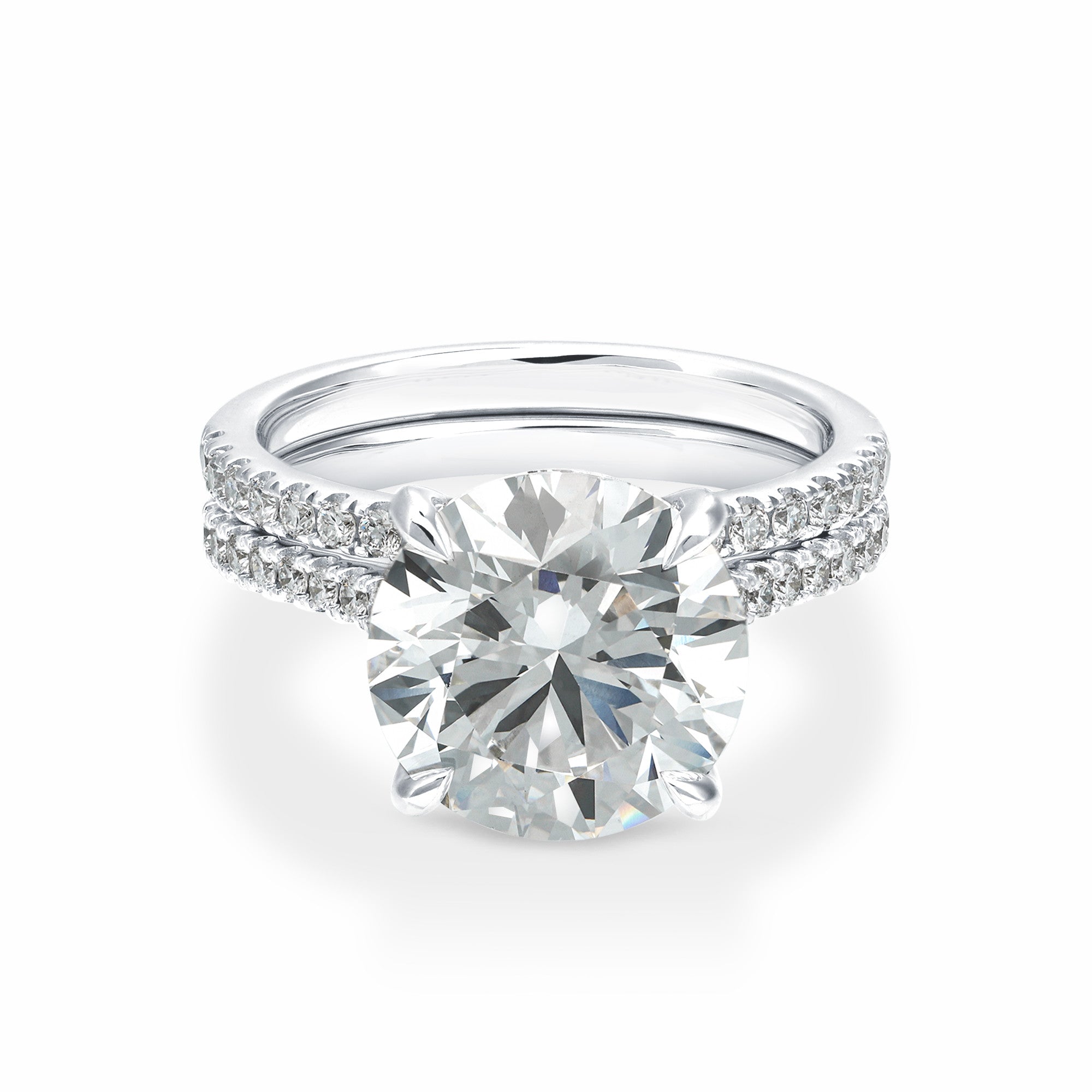 5.50 CT Round Lab-Grown Diamond | Wedding Bridal Set | 14K White Gold | H Color | VS Clarity