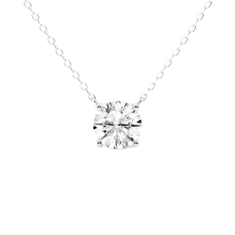 1.50 CT Round Lab-Grown Diamond | Pendant Necklace | 14K White Gold | G Color | SI Clarity