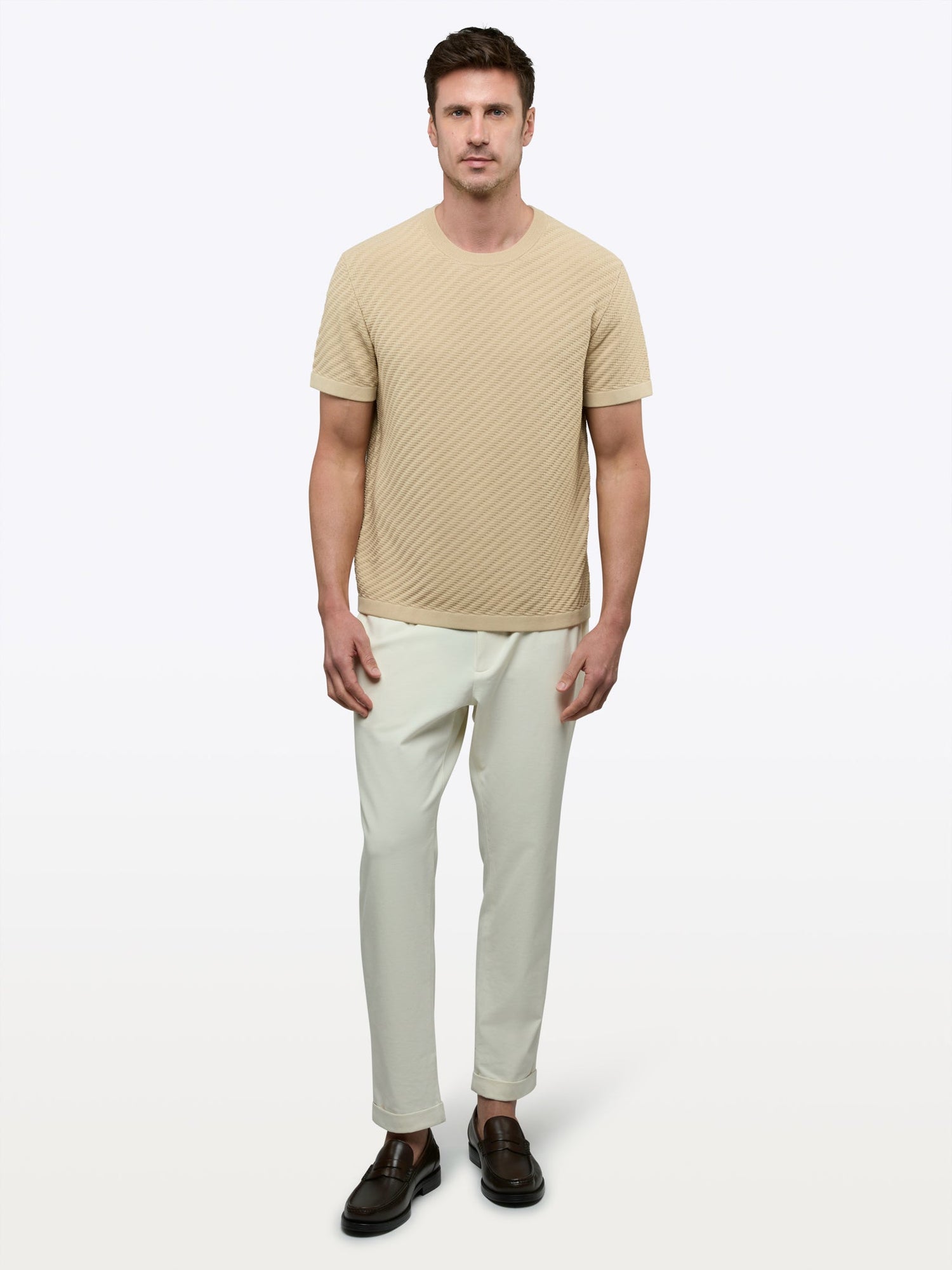 Mens | Riviera Knit Signature-Fit Textured Tee | Linen