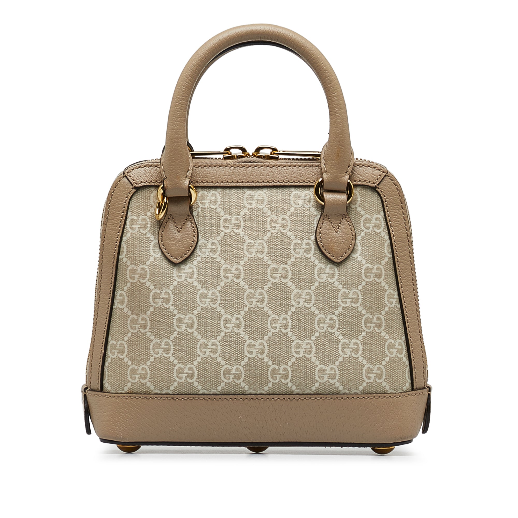 Gucci | Pre-Owned Mini GG Supreme Horsebit 1955 Satchel | Brown/Beige
