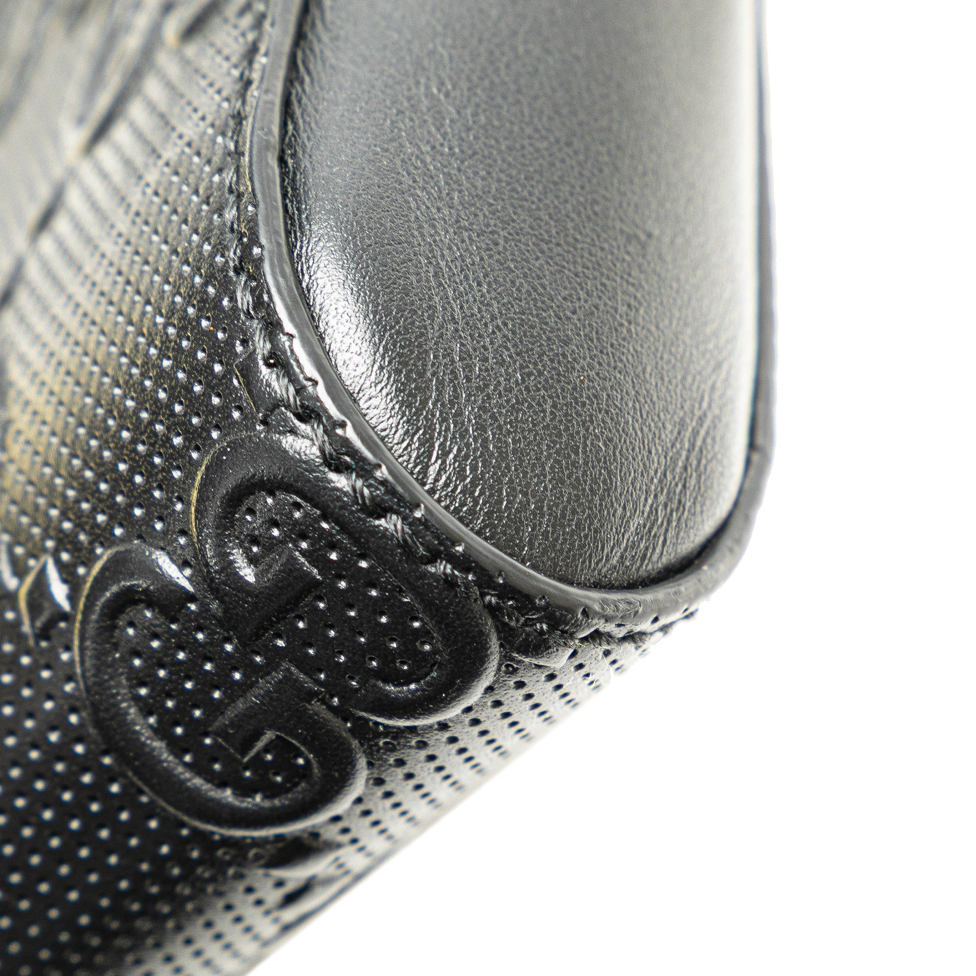 Gucci | Pre-Owned GG Embossed Perforated Double Belt Bag | Black