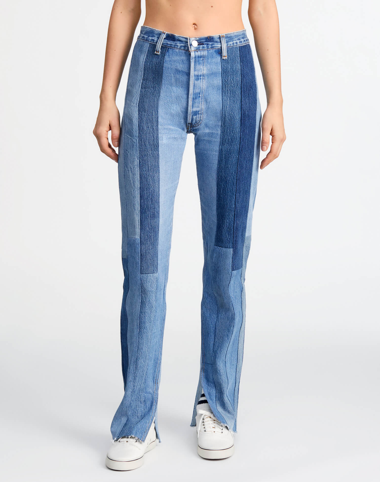 Womens | 60s Patched Skinny Boot | Indigo