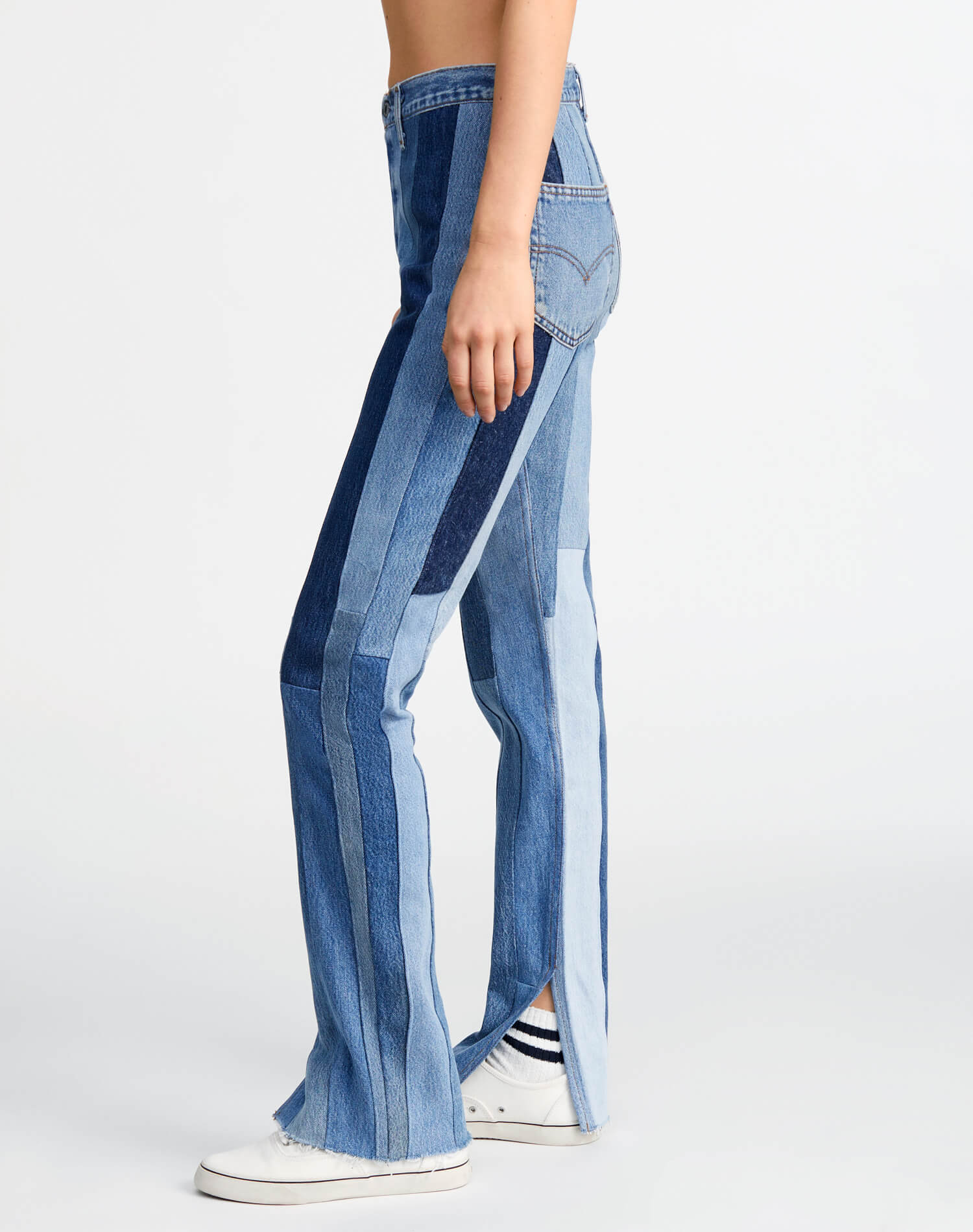 Womens | 60s Patched Skinny Boot | Indigo