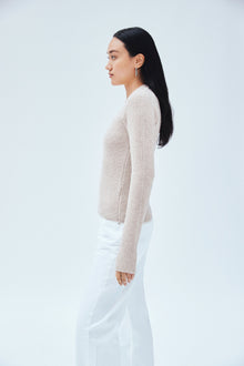 Wool Cashmere Sweetheart Sweater | Oatmeal Heather