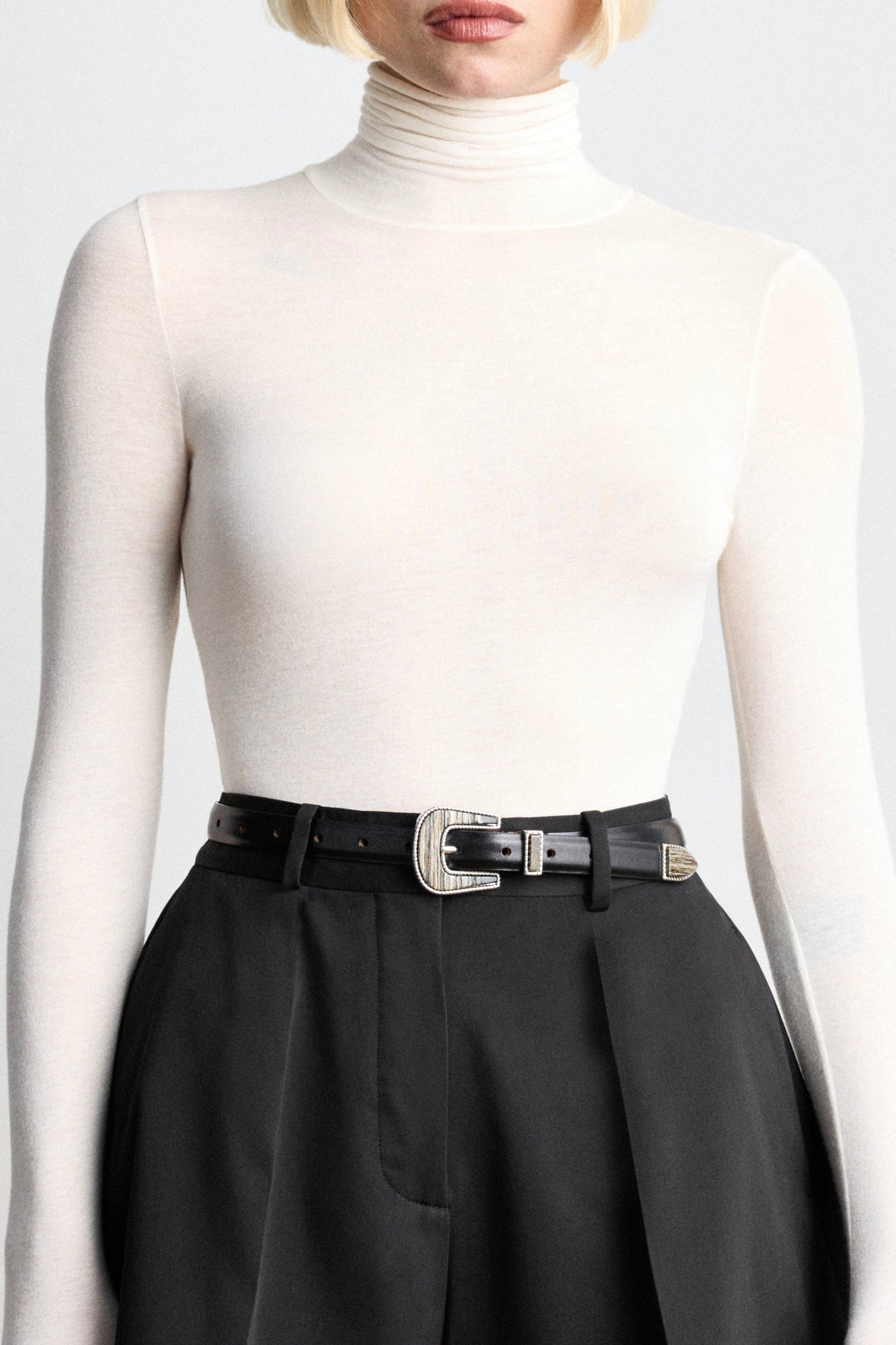 Travertine Belt | Black With Black Onyx Inlay