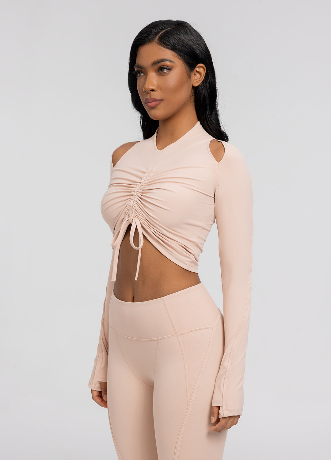 Drawstring Crop Top | Seashell
