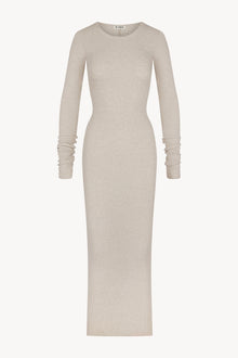 LONG SLEEVE CREWNECK MAXI DRESS - ETERNE