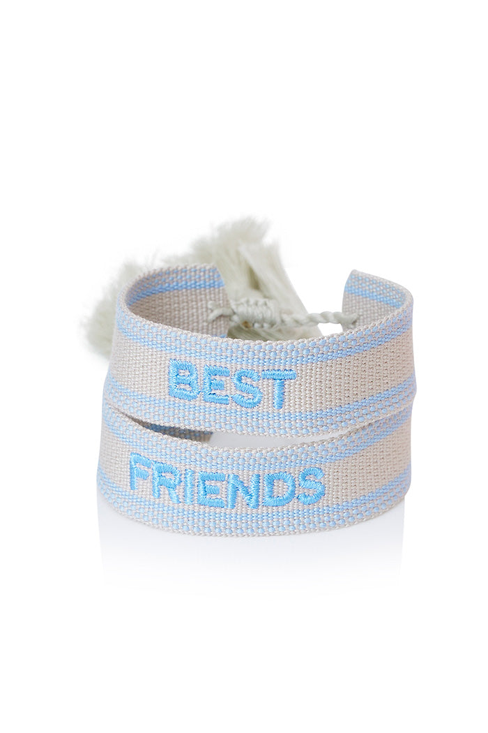 Best Friends Fabric Woven Bracelet Set | Blue