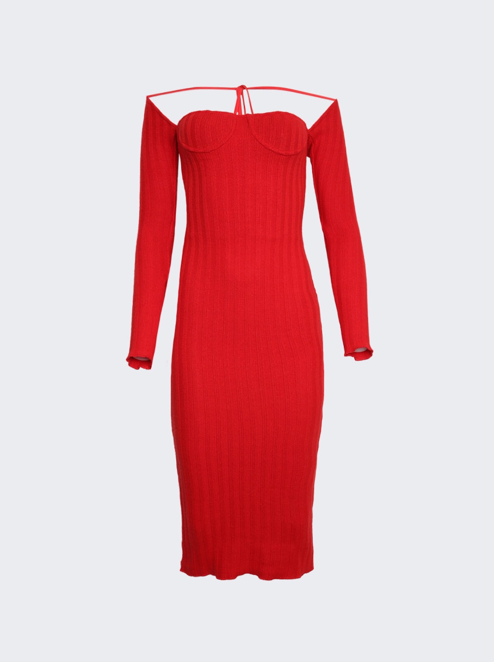 Women | LaQuan Smith | Off The Shoulder Midi Dress | Cherry Red