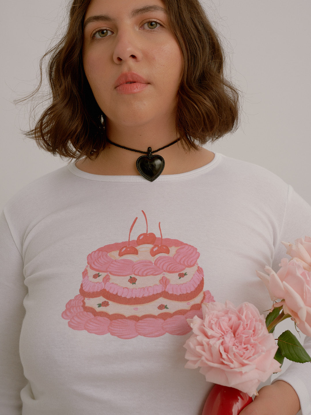 Dana Long Sleeve Tee | White/Cake