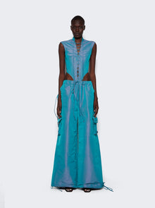 Women | LaQuan Smith | Utility Lace-up Bodysuit | Aqua