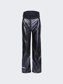 Women | LaQuan Smith | Trouser With Satin Cummerbund Navy | Blue