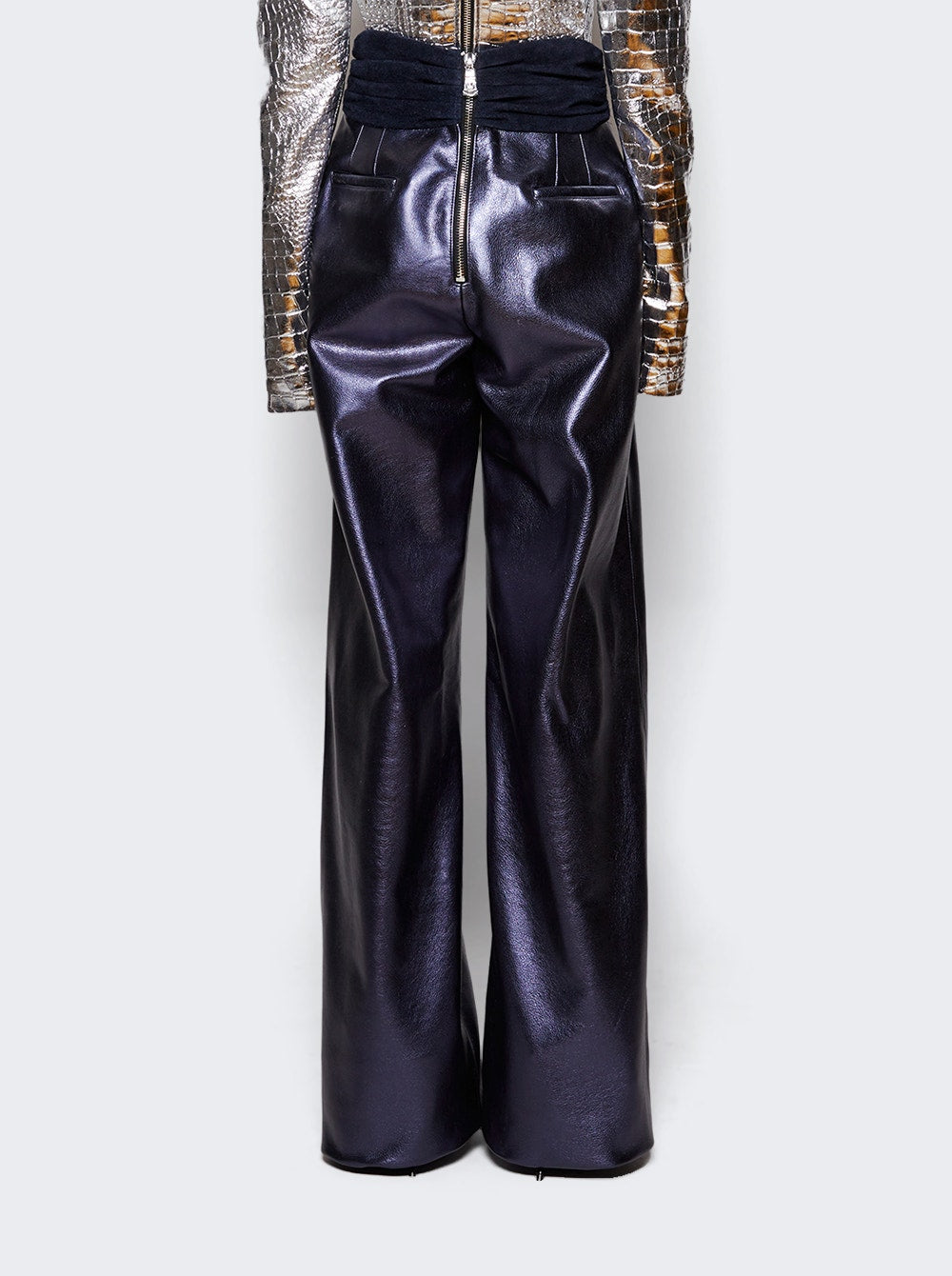 Women | LaQuan Smith | Trouser With Satin Cummerbund Navy | Blue