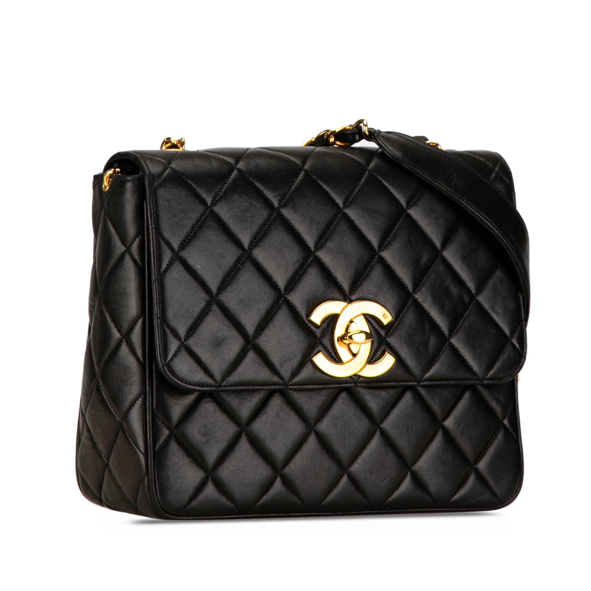 Chanel | Pre-Owned Quilted Lambskin XL Square Flap | Black