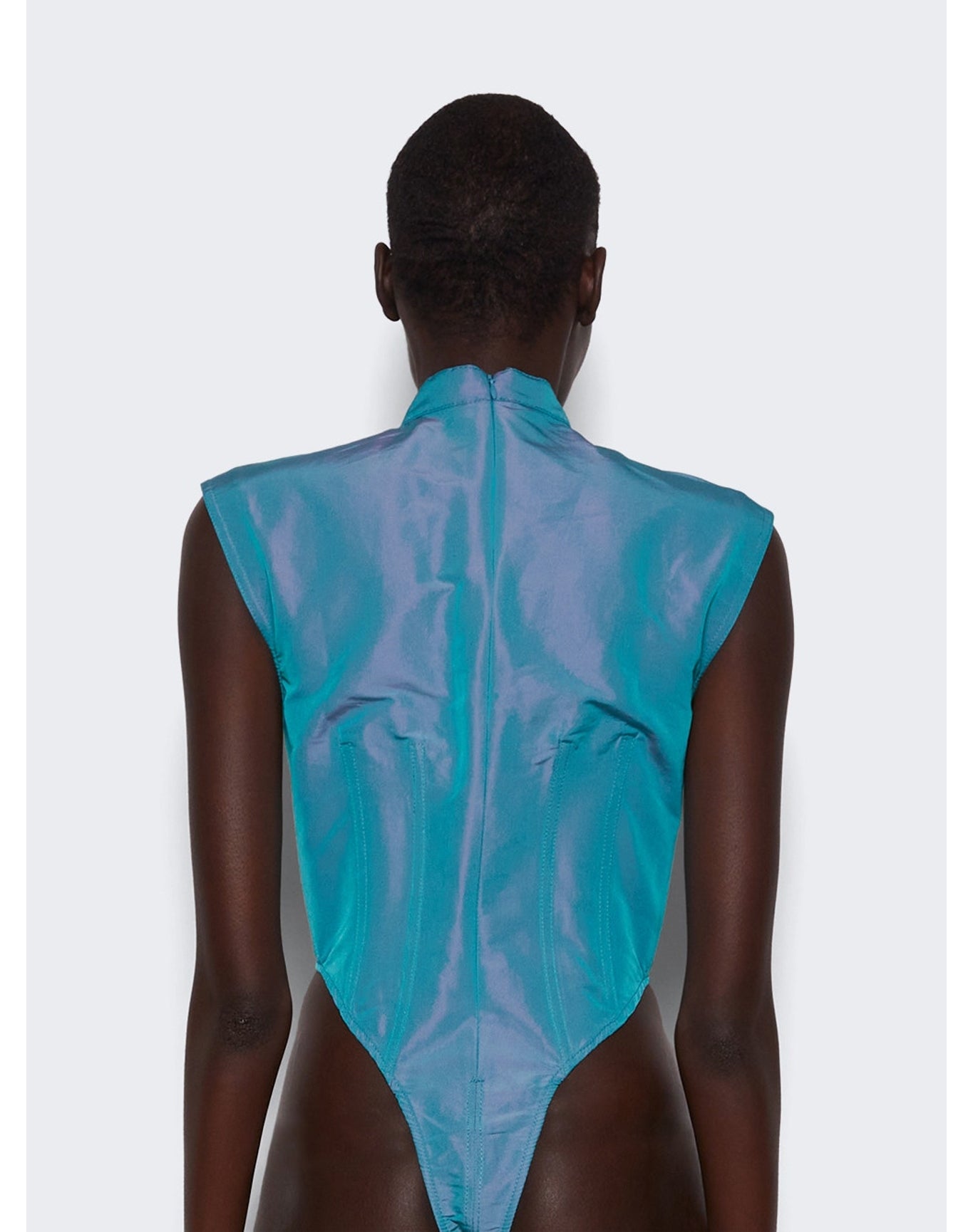 LaQuan Smith | Women | Utility Lace-up Bodysuit | Aqua
