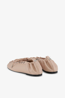 Lace Up Ballerinas in Beige | Frappe