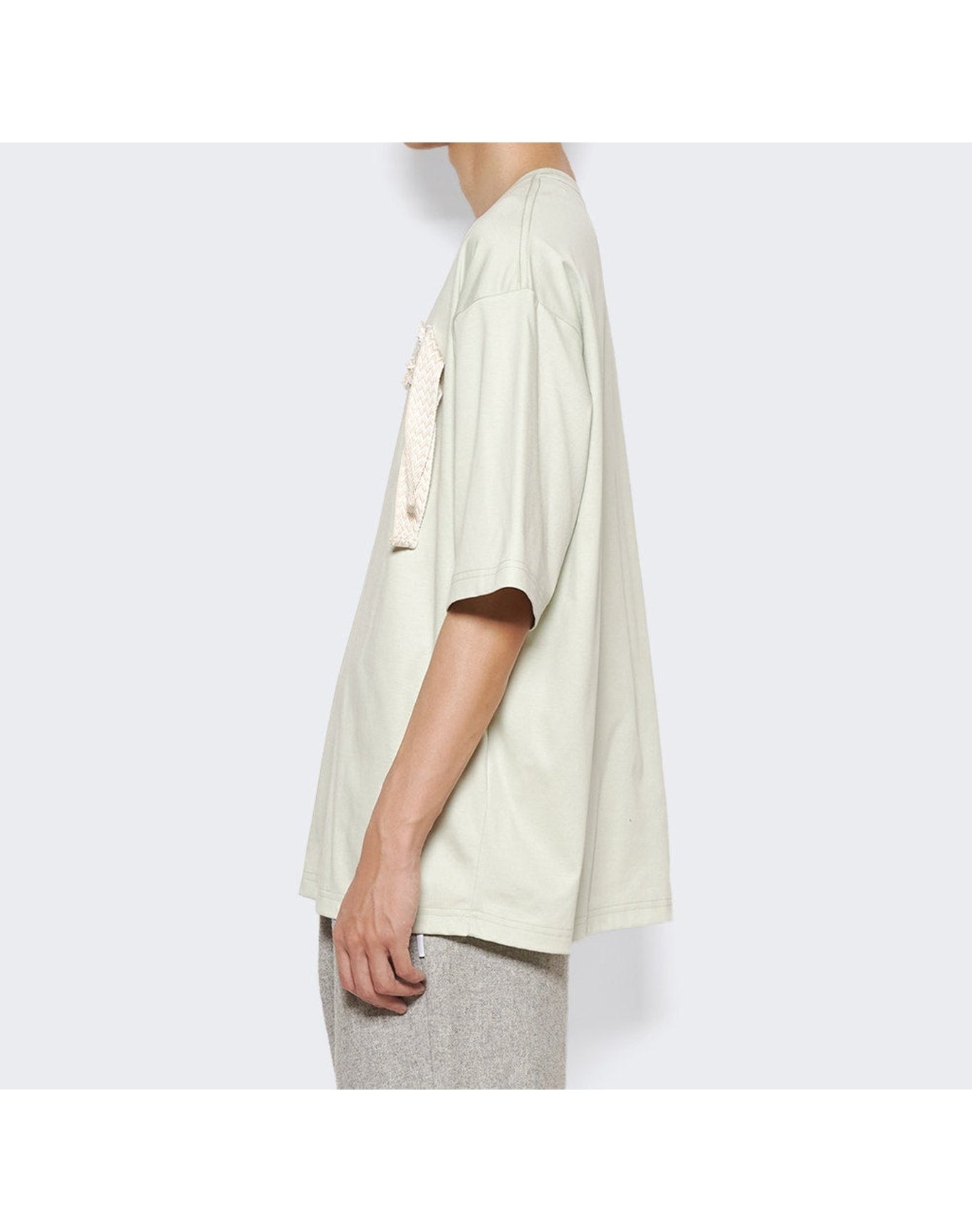 Lanvin | Men | Curb Embroidered T-shirt | Sage Green