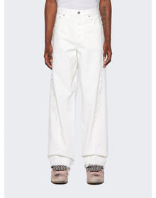 Lanvin | Men | Twisted Wide Leg Jeans | Optic White