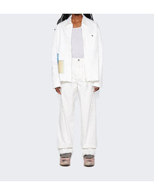Lanvin | Men | Twisted Wide Leg Jeans | Optic White
