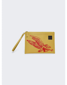 Lanvin x Future | Men | Zipped Flat Pouch With Eagle Print | Bright Orange