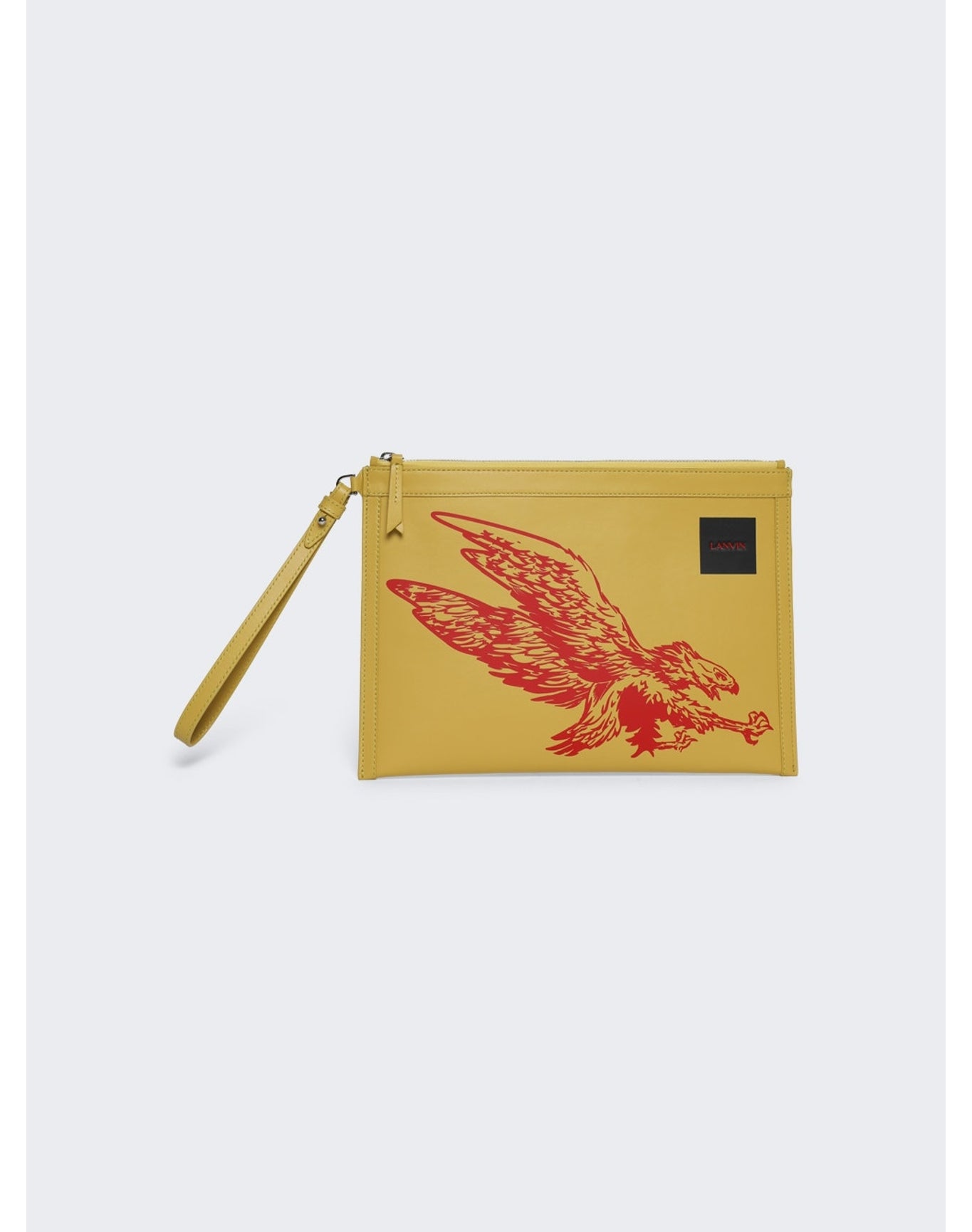 Lanvin x Future | Men | Zipped Flat Pouch With Eagle Print | Bright Orange