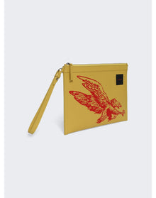 Lanvin x Future | Men | Zipped Flat Pouch With Eagle Print | Bright Orange