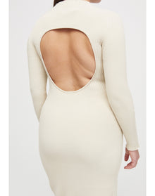 Lara Eco Stretch | Cut-Out Back Dress | Cream