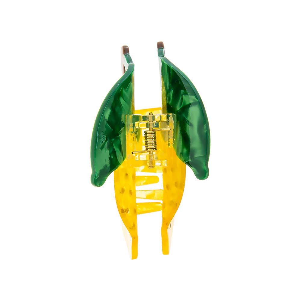 Rhinestone Accented Lemon Claw Clip - Adina's Jewels