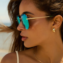 Unisex | Lenox Sunglasses | Gold | Green Lenses