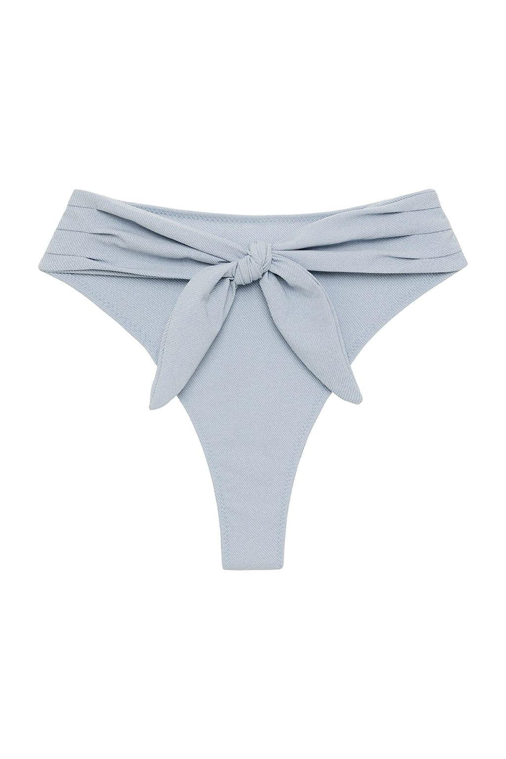 Paula Tie Up Bikini Bottom | Light Denim