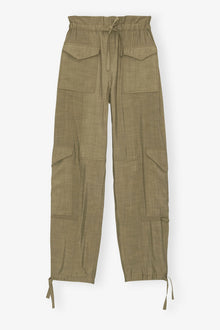 Light Slub High Waist Pocket Trousers | Aloe