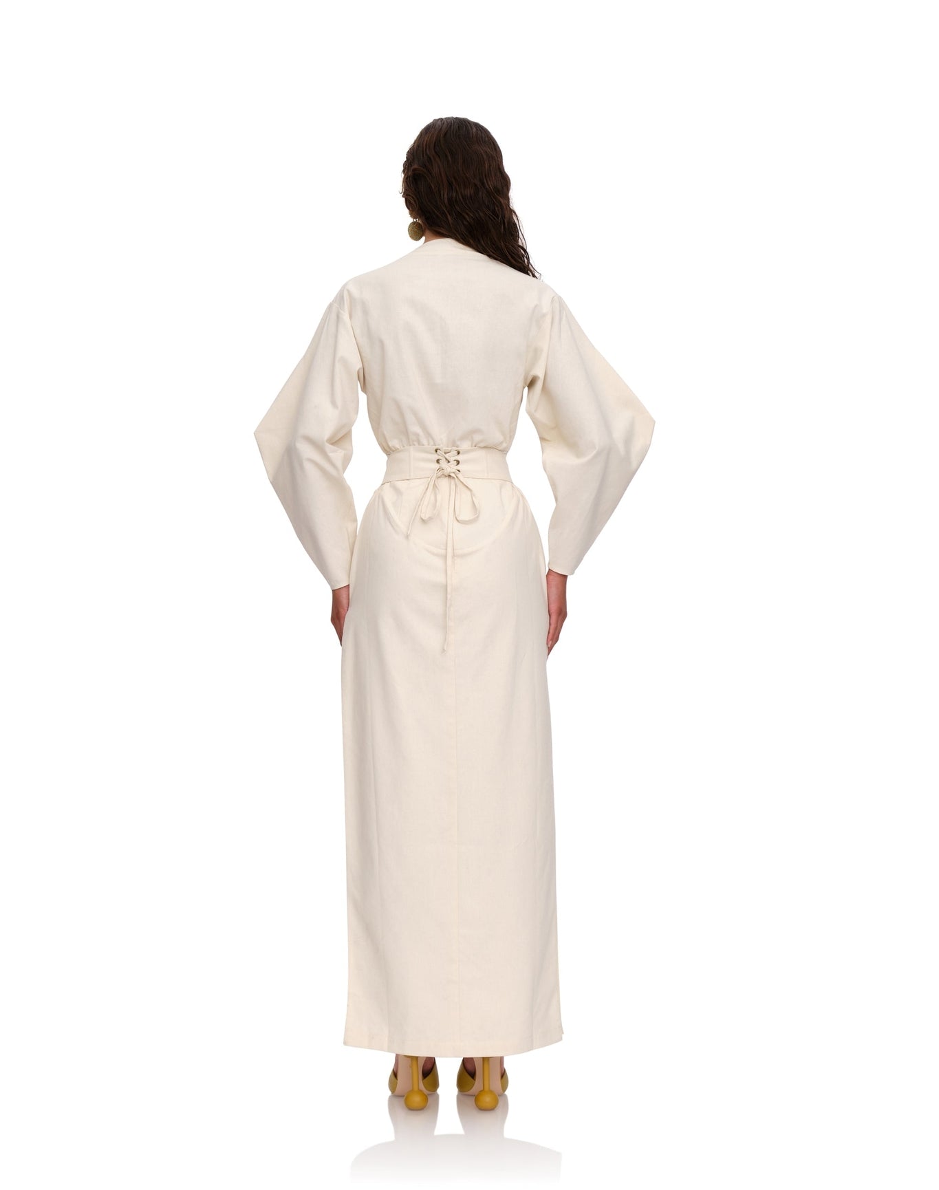Lino Corset Skirt | Limestone