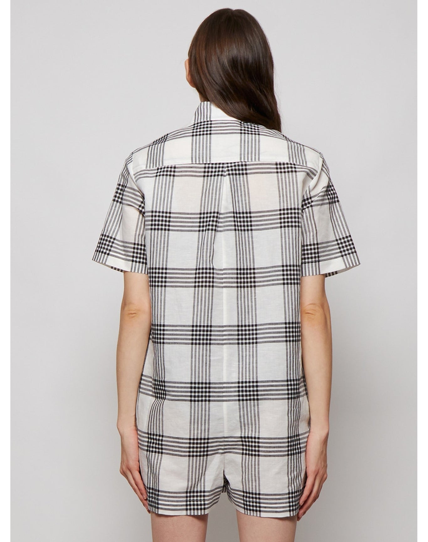 Lisa Marie Fernandez | Women | Tennis Playsuit Check | Black x White