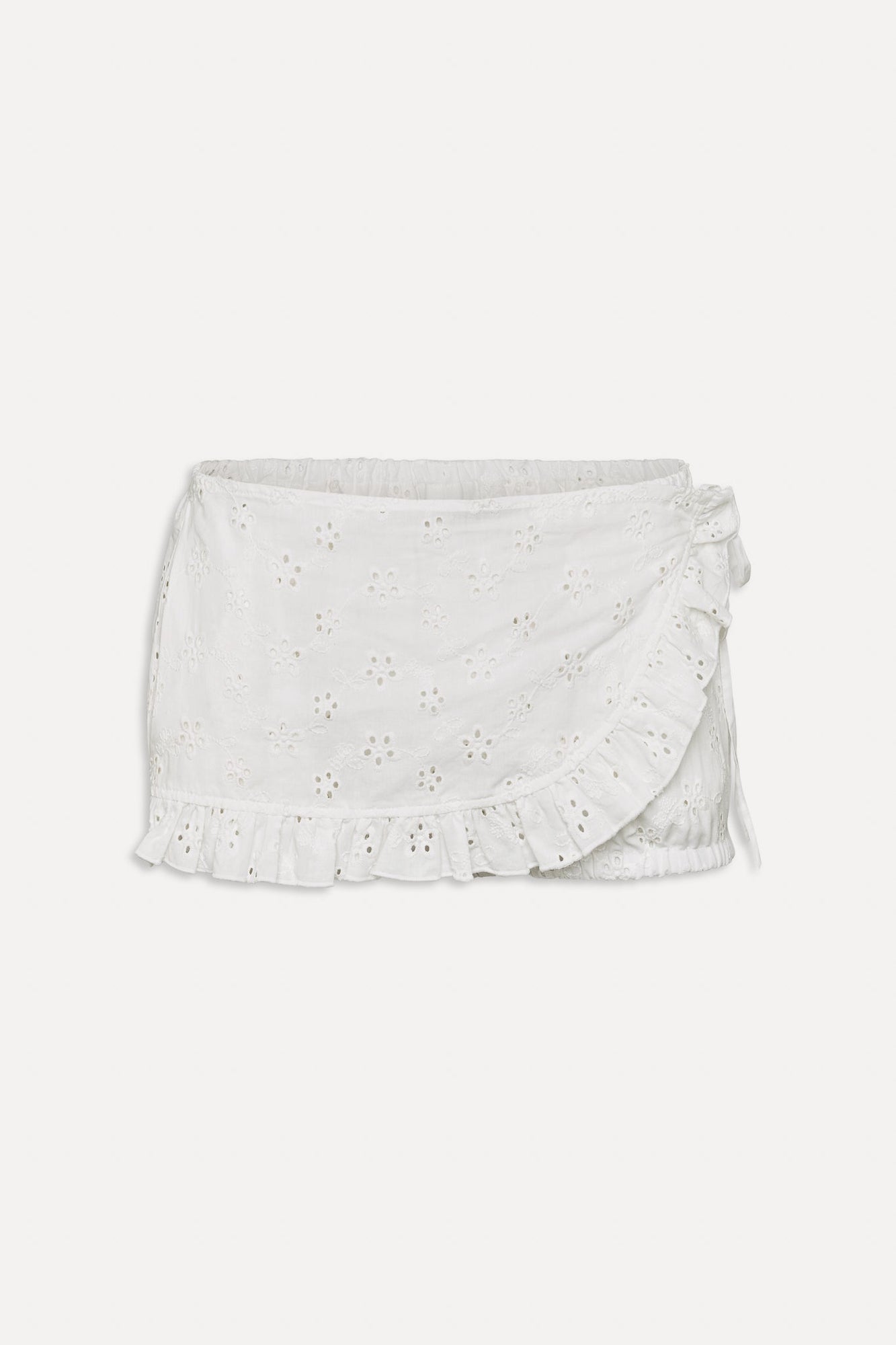 BELLA HADID Little Miss Mini Shorts Salt Air Eyelet