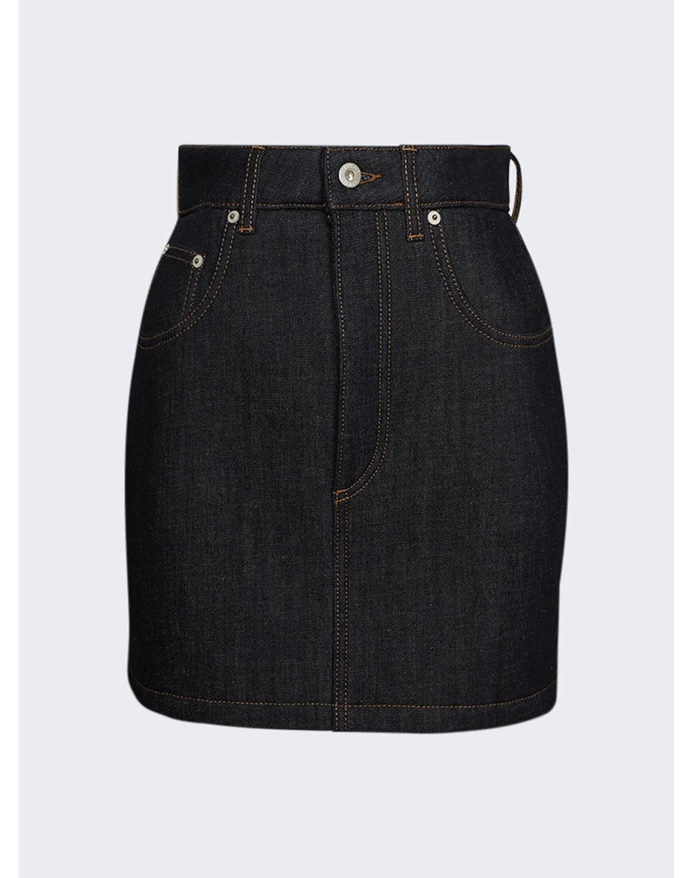 Loewe | Women | Curved Mini Skirt | Raw Denim Blue