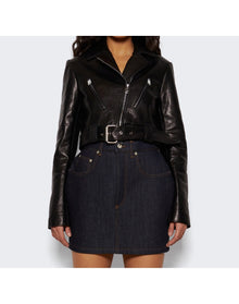 Loewe | Women | Curved Mini Skirt | Raw Denim Blue