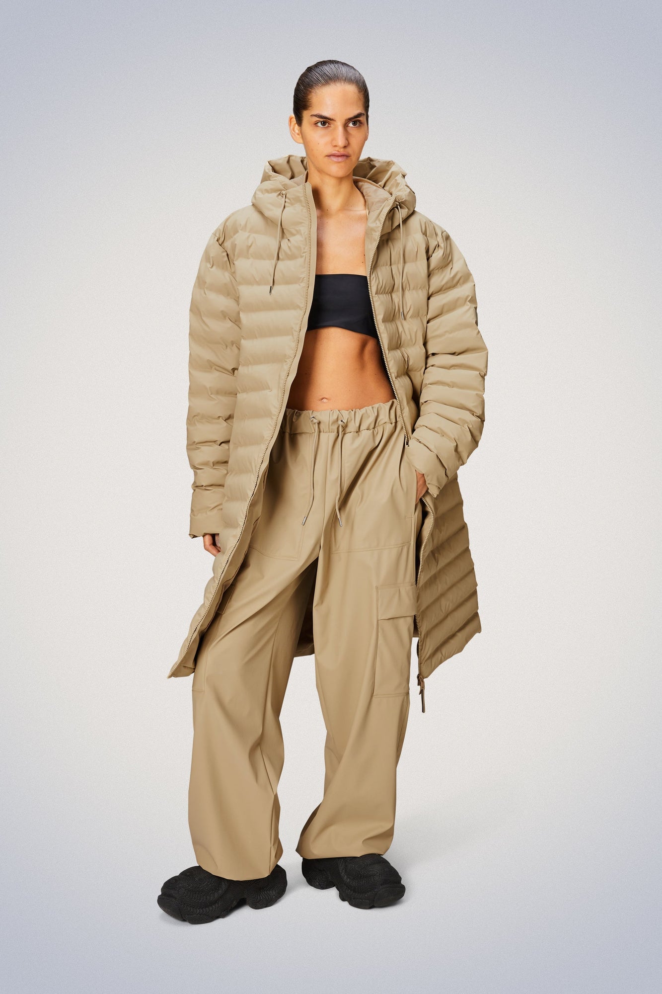 Rains Lohja Longer Puffer Jacket Jackets 24 Sand