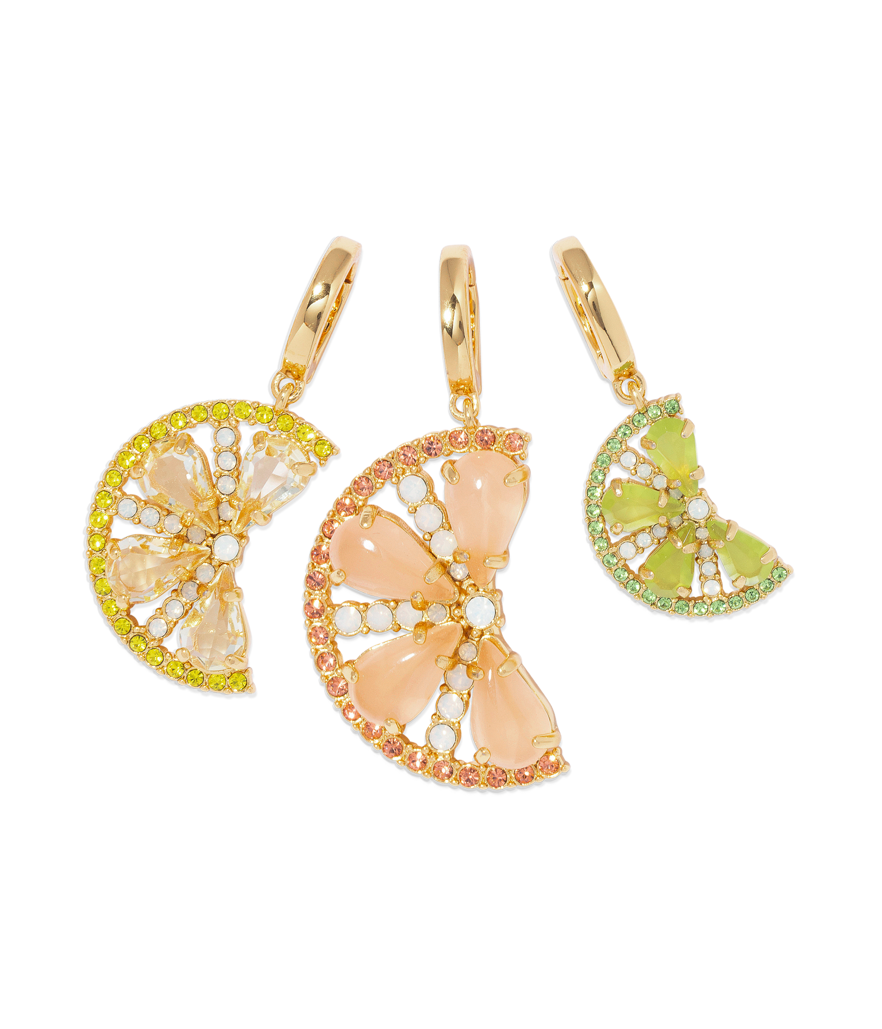 Citrus Slice Charm Trio Pendant Set | Multicolor