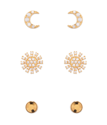 Soleil Stud Trio Set | Multicolor
