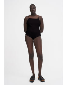 Lourde Eco Stretch | Ribbed-Knit Cami Body | Black
