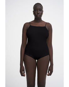 Lourde Eco Stretch | Ribbed-Knit Cami Body | Black