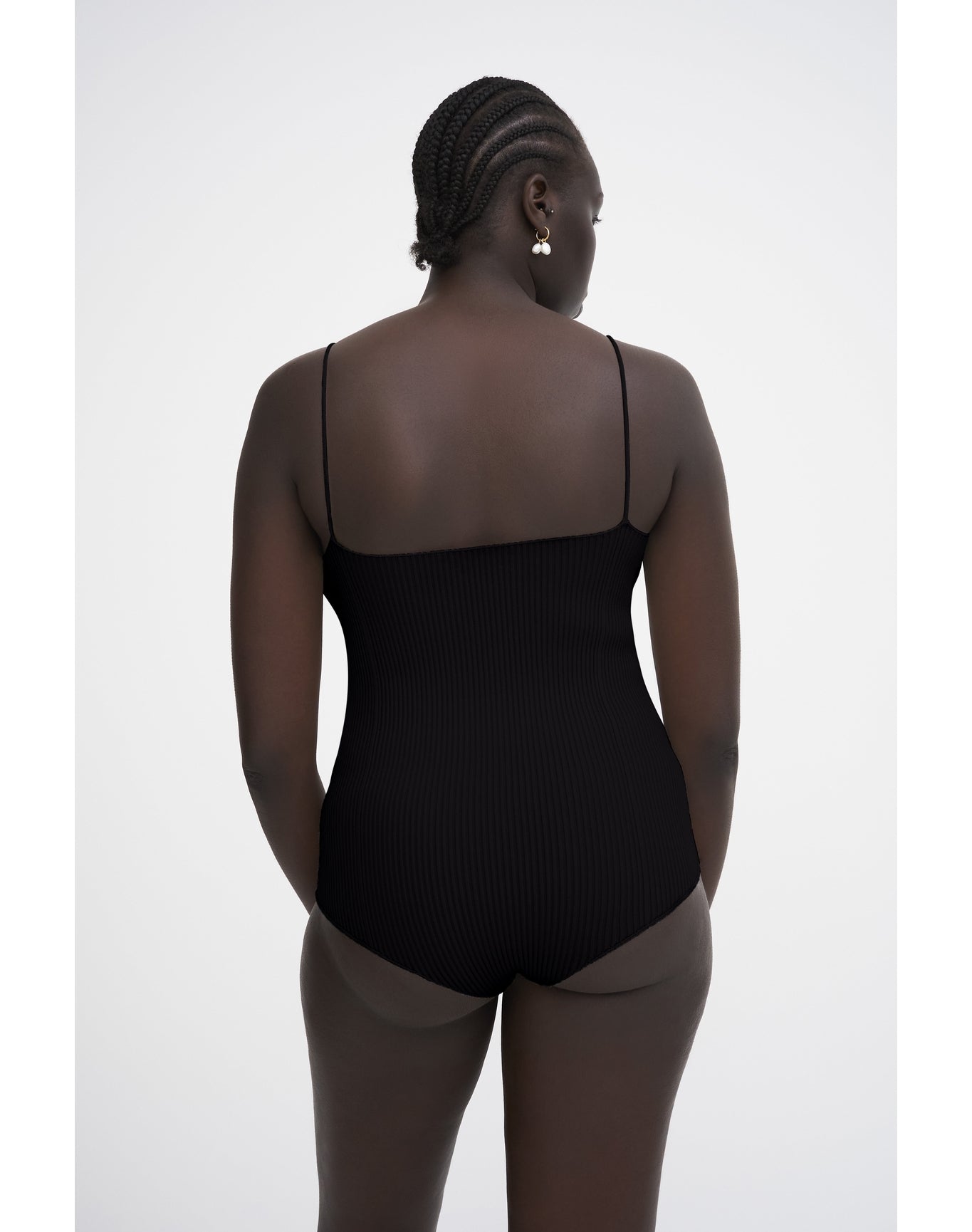 Lourde Eco Stretch | Ribbed-Knit Cami Body | Black