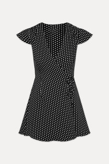 Lucy Wrap Mini Dress Classic Polka Dot