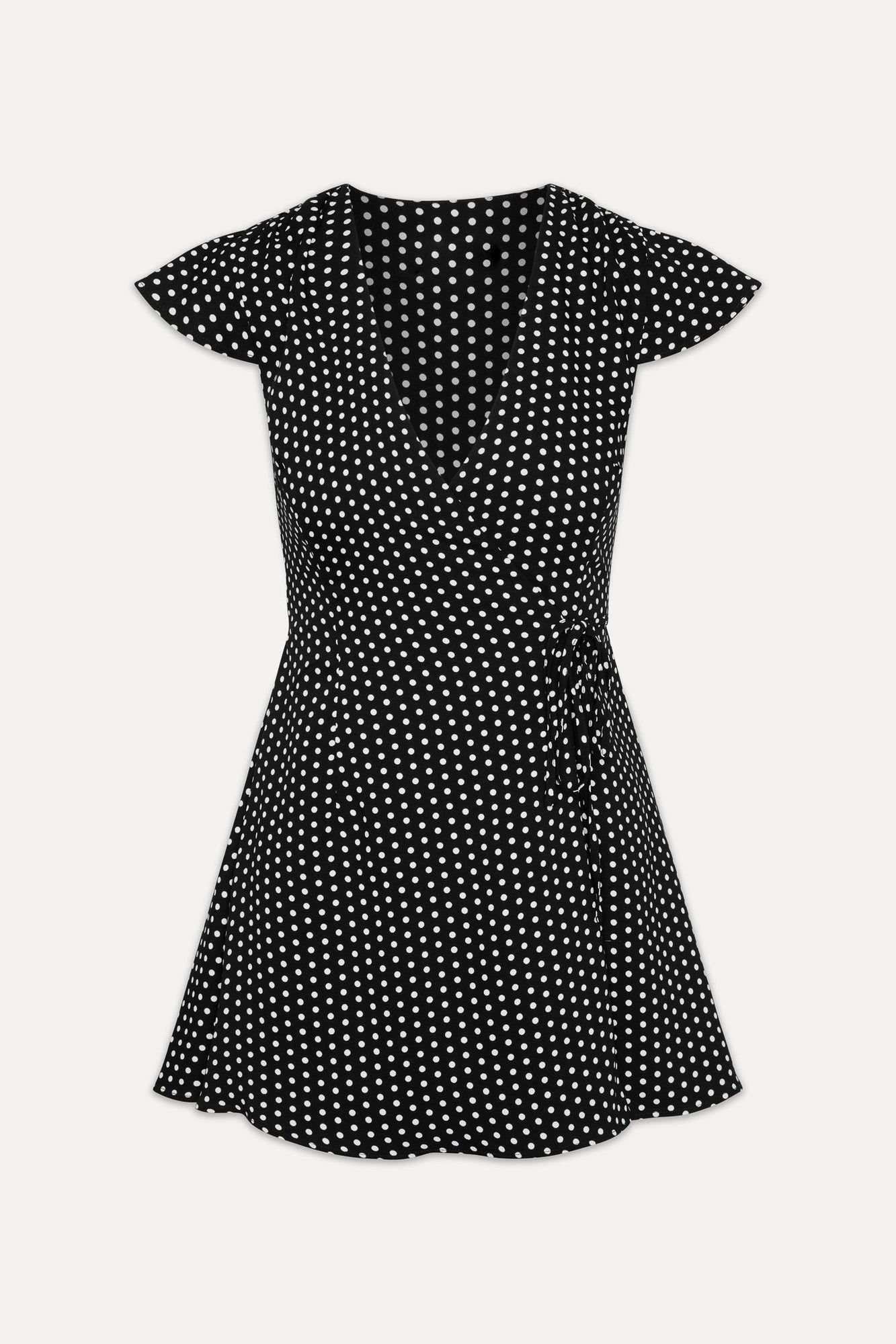 Lucy Wrap Mini Dress Classic Polka Dot