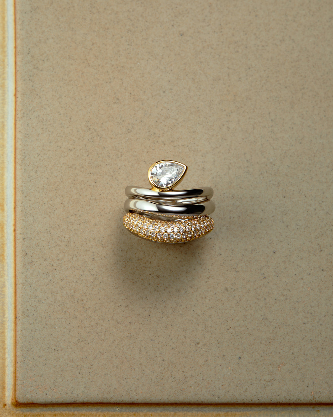 The Marais Wave Ring Set | Gold/Silver