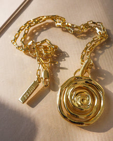 Rosette Coil Pendant Necklace - Gold | Plated Gold